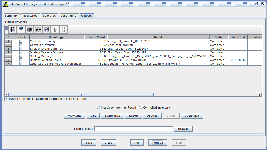 Figure 4.31: Controlled Inventory for Least Cost Curve Example