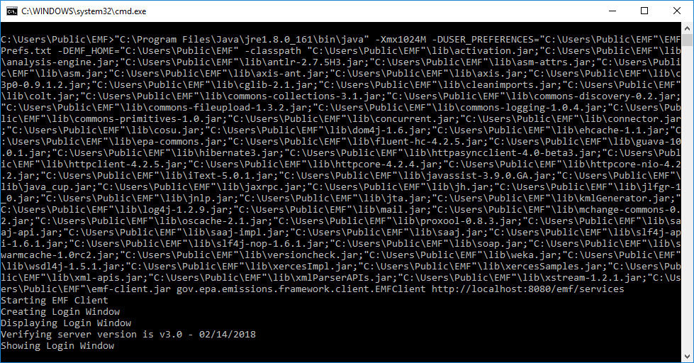 Figure 2.35: EMF Client Command Window