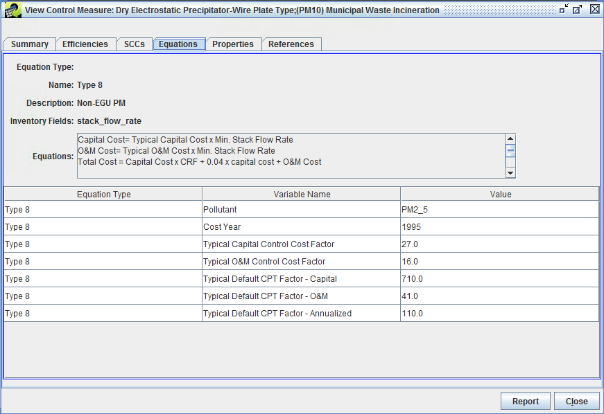 Figure 3.13: Equations Tab of View Control Measure Window