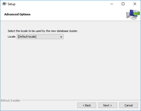 Figure 2.11: Postgres Locale