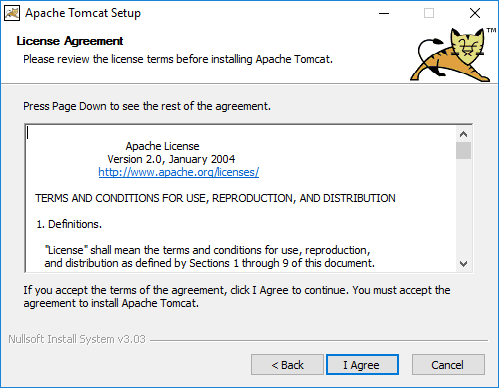 Figure 2.16: Tomcat License