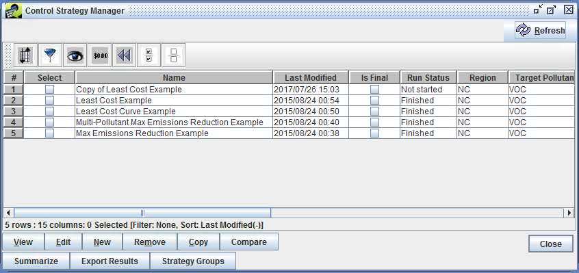 Figure 4.3: Control Strategy Manager Window