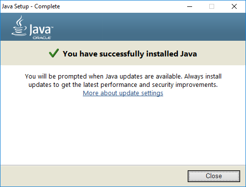 Figure 2.5: Java Setup Complete