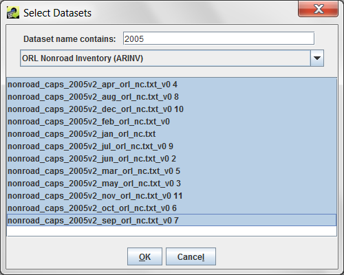 Figure 4.21: Select Filtered Datasets for QA Program