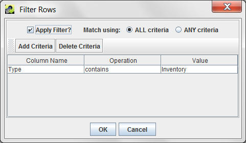 Figure 3.7: Create Filter by Dataset Type