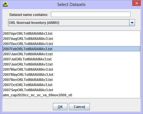 Figure 4.33: Select Compare Datasets
