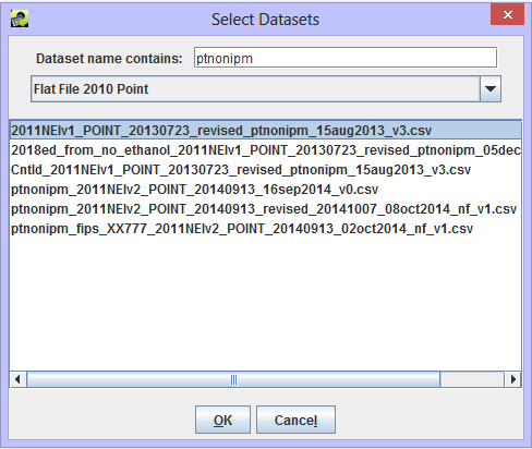 Figure 6.11: Dataset selected to add