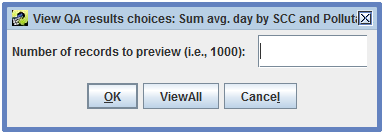 Figure 4.8: View QA Results: Select Number of Records