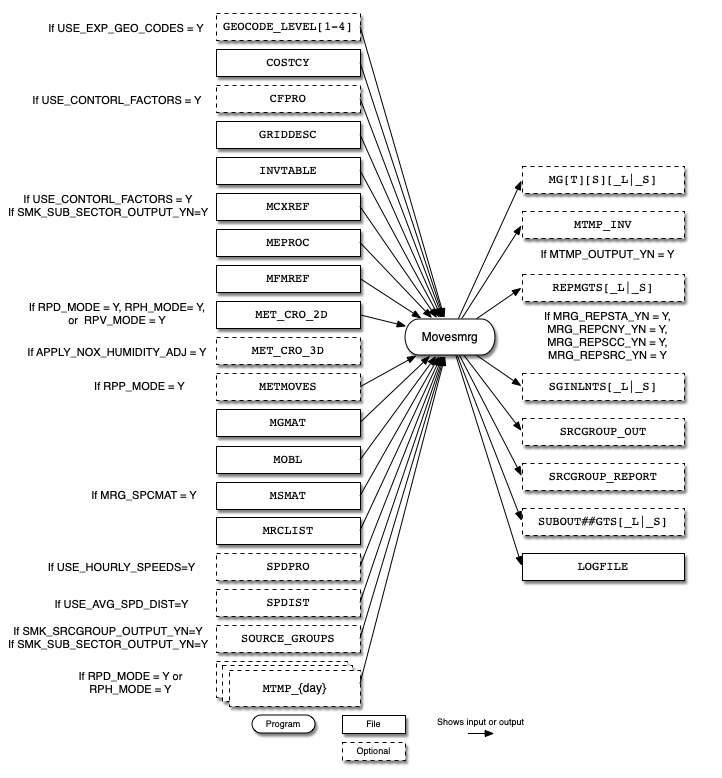 Movesmrg input and output files